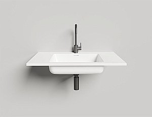 Раковина подвесная Salini ONDA 1402201M 80 из искусственного камня S-Stone, белая матовая купить в интернет-магазине Sanbest