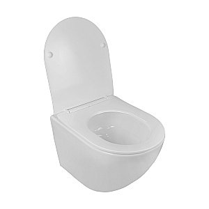 Унитаз подвесной Loranto ESTER 4551+87265 с инсталляцией, безободковый, смыв торнадо, с сиденьем микролифт, белый купить в интернет-магазине Sanbest