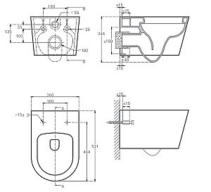 Унитаз подвесной Hansmann keramik ROUND УНИ0002 безободковый, с крышкой микролифт купить в интернет-магазине Sanbest