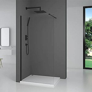 Душевая перегородка Parly T100B, прозрачное стекло, черный профиль, 100 купить в интернет-магазине Sanbest