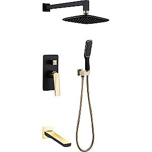 Душевая система Boheme Venturo 384-B-2 черный/золото купить в интернет-магазине сантехники Sanbest