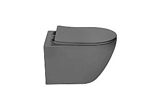 Унитаз подвесной Vincea Globo VT1-14TMA антрацит матовый, с крышкой микролифт, слив-торнадо купить в интернет-магазине Sanbest