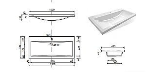 Раковина Эстет MONACO silk 100 ФР-00014948 белая матовая купить в интернет-магазине Sanbest