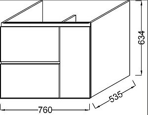 Тумба с раковиной Jacob Delafon SOPRANO 80 EB1333-E10/EXL122-00 квебекский дуб для ванной в интернет-магазине Sanbest