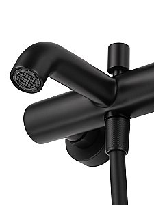 Смеситель для ванны с душем WONZON & WOGHAND STICK, Черный матовый (WW-88639017-MB) купить в интернет-магазине сантехники Sanbest