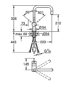 Смеситель для кухни Grohe Minta 32067000 хром купить в интернет-магазине сантехники Sanbest