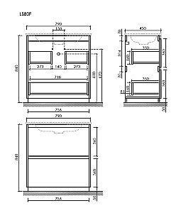 Тумба с раковиной Sancos Libra Floor 80 LB80FEG дуб галифакс натуральный для ванной в интернет-магазине Sanbest