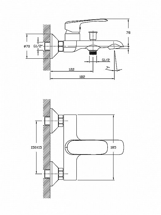 Смеситель для ванны Agger Glorious A1210000 купить в интернет-магазине сантехники Sanbest