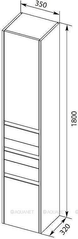 Шкаф-пенал Aquanet Палермо 237410 35 белый глянец для ванной в интернет-магазине сантехники Sanbest