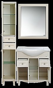 Тумба с раковиной напольная Misty Шармель 80 бежевая эмаль для ванной в интернет-магазине Sanbest