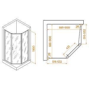 Душевой уголок RGW Passage PA-86-S 90х90 38088699-111 стекло прозрачное/профиль хром-сатин купить в интернет-магазине Sanbest