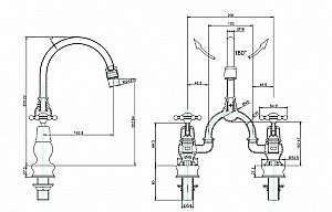 Смеситель для раковины Burlington Regent BIR27+W11 купить в интернет-магазине сантехники Sanbest