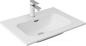 Тумба с раковиной Aquanet Вега 60 344121+330429 белая глянцевая для ванной в интернет-магазине Sanbest