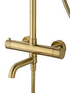 Душевая система с термостатом WONZON & WOGHAND STICK WW-88739903-BG брашированное золото купить в интернет-магазине сантехники Sanbest