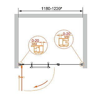 Душевая дверь Cezares RETRO-B-11 120 купить в интернет-магазине Sanbest