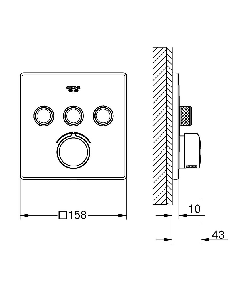 Термостат для душа Grohe Grohtherm SmartControl 29149000 купить в интернет-магазине сантехники Sanbest