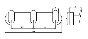 Крючок тройной Rav-Slezak YUKON YUA0105CMAT купить в интернет-магазине сантехники Sanbest