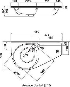 Раковина Ravak Avocado Comfort купить в интернет-магазине Sanbest