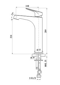 Смеситель для раковины высокий WONZON & WOGHAND BALANCE WW-051104-CR хром купить в интернет-магазине сантехники Sanbest