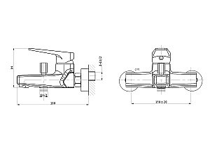 Смеситель для ванны WONZON & WOGHAND ATHENS, Хром (WW-083101-CR) купить в интернет-магазине сантехники Sanbest