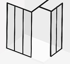 Душевое ограждение Jacob Delafon Nouvelle Vague 120 боковая стенка 80 прозрачное/черный купить в интернет-магазине Sanbest