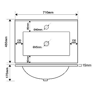 Раковина Oliveeka Built-in 71 NS2001-70 белая купить в интернет-магазине Sanbest