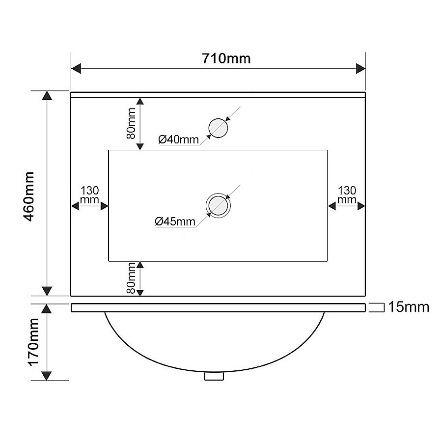 Раковина Oliveeka Built-in 71 NS2001-70 белая купить в интернет-магазине Sanbest