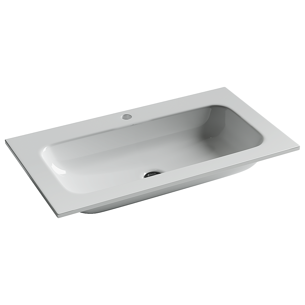 Тумба с раковиной Sancos Velta 80 VL80WG+CN7012 теплый серый матовая/раковина белая, с отверстием для ванной в интернет-магазине Sanbest