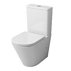 Унитаз напольный GROSSMAN GR-4450S безободковый, с бачком, с крышкой микролифт, белый глянцевый купить в интернет-магазине Sanbest