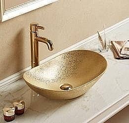 Раковина накладная Ceramalux NC 61,5 7811АSJ золото купить в интернет-магазине Sanbest