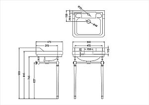 Консоль с раковиной Burlington Edwardian B4 для ванной в интернет-магазине сантехники Sanbest