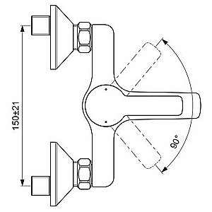 Смеситель для ванны Vidima Uno BA322AA купить в интернет-магазине сантехники Sanbest