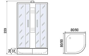 Душевая кабина River Nara LIGHT Б/К XL 80/24 MT 10000006218 купить в интернет-магазине Sanbest
