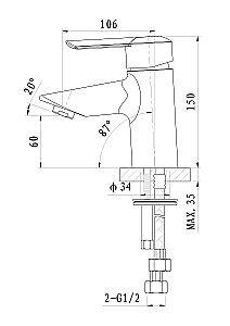 Смеситель для раковины WONZON & WOGHAND BAROQUE, Хром (WW-191101-CR) купить в интернет-магазине сантехники Sanbest
