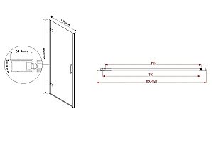 Душевая дверь Vincea FLEX VDP-1F 90 черный/тонированное купить в интернет-магазине Sanbest
