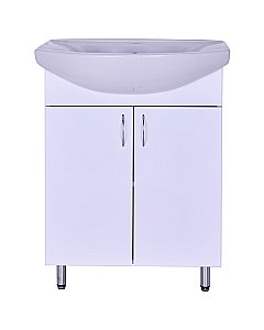 Тумба с раковиной Orange Лайт LA-60TUW+GR белая для ванной в интернет-магазине Sanbest