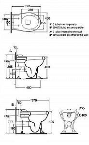 Унитаз с низким бачком Azzurra Jubilaeum JUB100/P белый/хром купить в интернет-магазине Sanbest