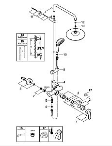 Душевая система Grohe Tempesta Cosmopolitan System 210 26224001 хром купить в интернет-магазине сантехники Sanbest