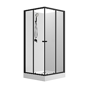 Душевая кабина Loranto NEO CS-21801-100 100х100 прозрачное стекло/профиль черный матовый купить в интернет-магазине Sanbest