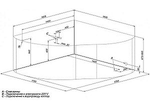 Ванна Aquanet Bellona 165 с г/м Relax с к/с купить в интернет-магазине Sanbest