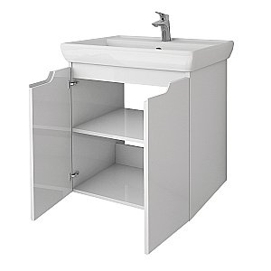 Тумба с  раковиной подвесная/напольная Dreja Q PLUS (D) 60 белый глянец для ванной в интернет-магазине Sanbest