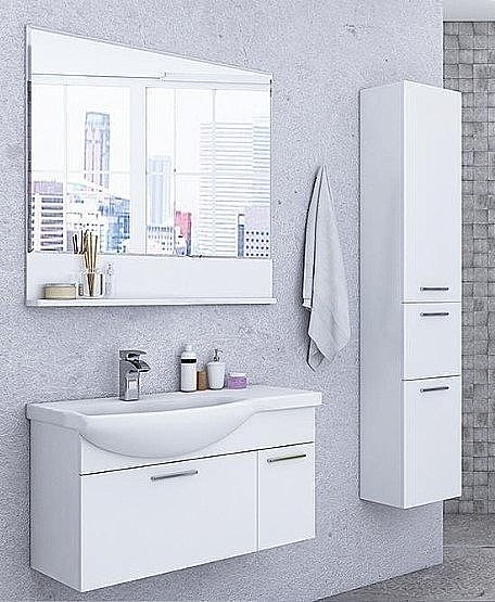 Тумба с раковиной Акватон Инди 80 белая глянцевая для ванной в интернет-магазине Sanbest