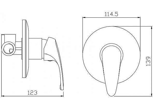 Смеситель для душа Aquanet Practic AF100-50С купить в интернет-магазине сантехники Sanbest