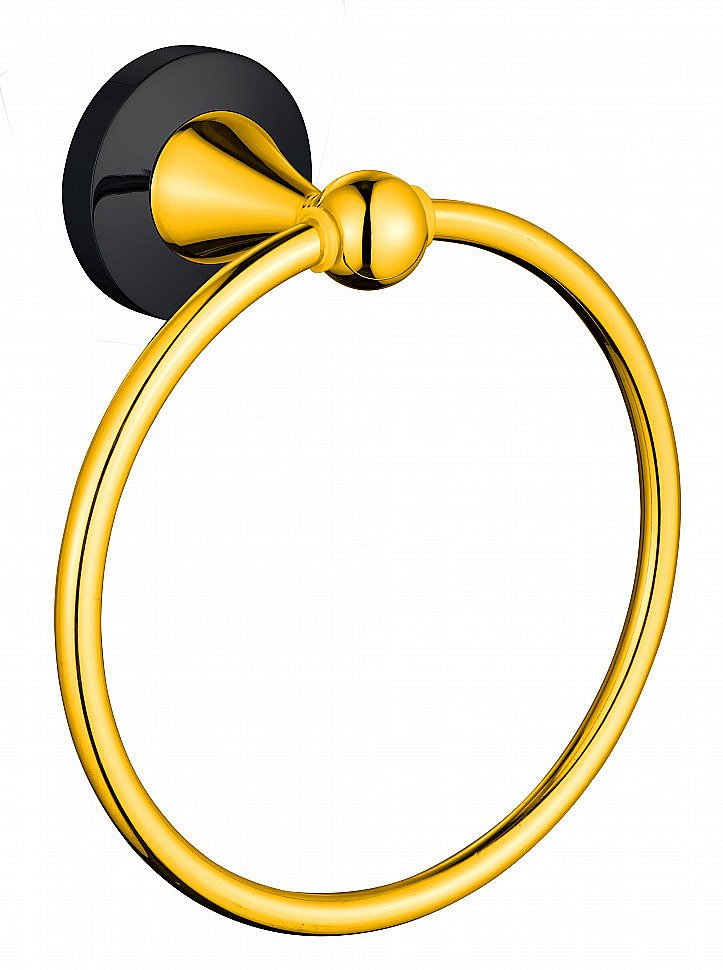 Полотенцедержатель CeramaLux Luxury 57506 черный матовый/золото купить в интернет-магазине сантехники Sanbest