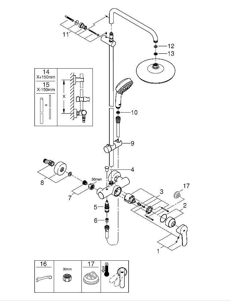 Душевая система Grohe Tempesta Cosmopolitan System 210 26224001 хром купить в интернет-магазине сантехники Sanbest