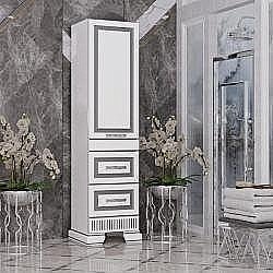 Пенал Опадирис Оникс 49 правый, белый/серебряная патина купить в интернет-магазине сантехники Sanbest