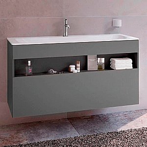 Тумба с раковиной KEUCO STAGELINE 32882290000 120 с 1 отверстием под смеситель, инокс матовый для ванной в интернет-магазине Sanbest