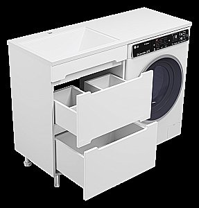 Тумба с раковиной Misty Байкал - 55 Э-Бай06055-022Я (Раковина Гавана 120) белая для ванной в интернет-магазине Sanbest