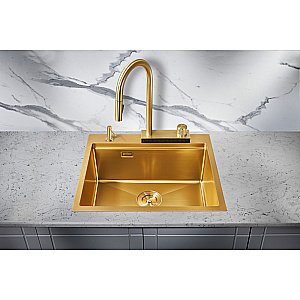 Мойка кухонная Milacio Denia 57 Steel MC.77408 золото купить в интернет-магазине сантехники Sanbest