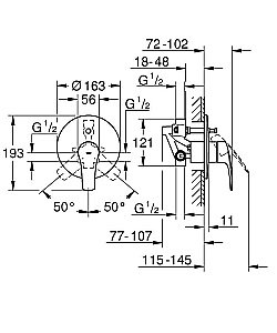 Смеситель для душа Grohe Eurosmart 33305003 хром купить в интернет-магазине сантехники Sanbest